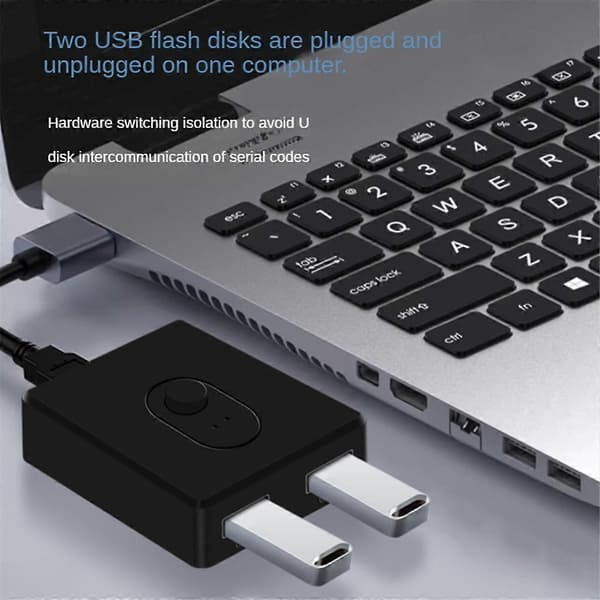 USB 3.0 KVM Switch 1X2/2X1 Bryter USB Splitter Delt Kontroller for Bærbar Datamaskin Skriver Tastatur Mus, D