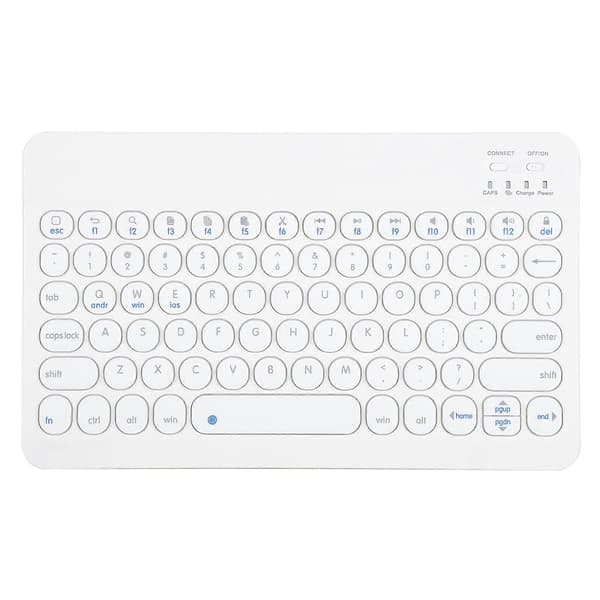 Trådløst Bluetooth-tastatur Ultratyndt Retro Punk til Windows OS X/Android IOS (Hvid)