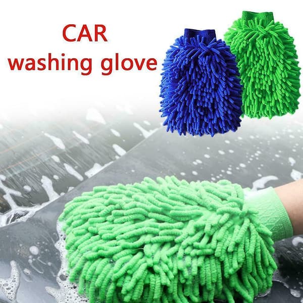 Bilvask Vaske Mikrofiber Chenille Vante Auto Rengøringshandske Dobbelt Støv