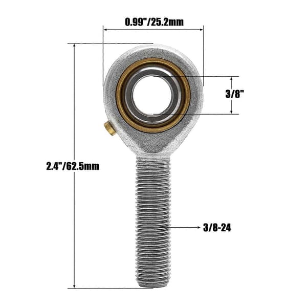 2 stk. 3/8 tommer stangende Heim-led, POSB6 Mini Heim-led Stangendeleje 3/8-24