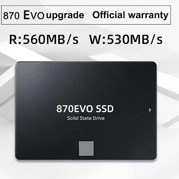 1TB 870 EVO SATA III SSD 2,5-tommer Intern Solid State Drive Kompatibel med PC eller Laptop Hukommelse og Opbevaring