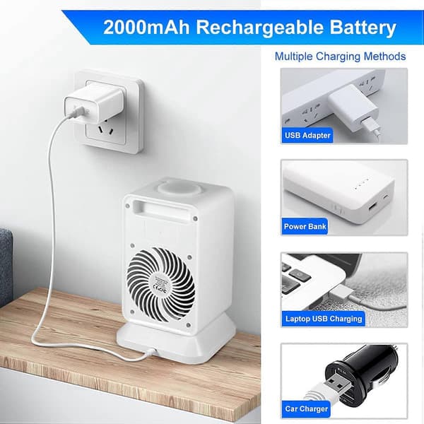 Personlig Aircondition, Bærbar Fordampningsluftkøler Ventilator med Timer & Oscillationsfunktion Luftfugter