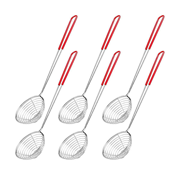 6 stk. Rustfrit Stål Mesh Skummeske Hot Pot Si Strainer Skeer Til Køkken Madlavning Steg Mad