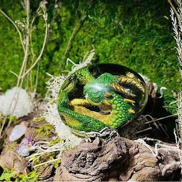 Drakägg Kristall Transparent Resin Skulptur