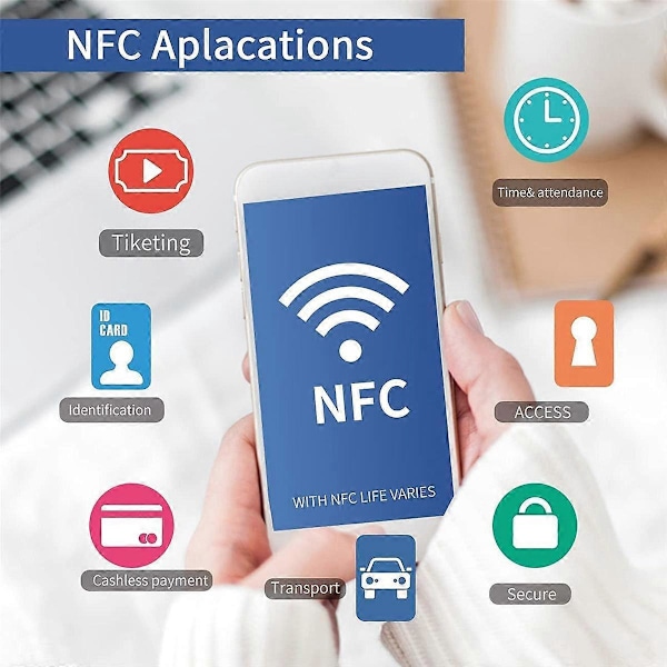 100 kpl NFC Ntag216 -tarroja Ntag216 NFC-tunnisteita NFC 216 -tunnisteita Ntag216 NFC-kortteja 13,56 MHz NFC-tunnistetarroja