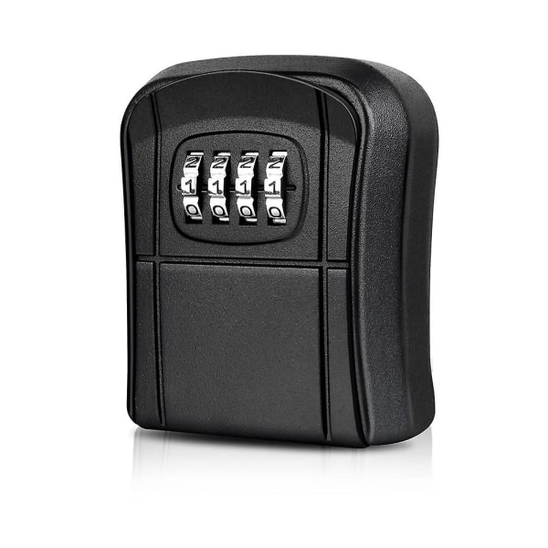 Nøkkelboks Mininøkkelsafe utendørs nøkkelboks med tilbakestillbar 4-sifret numerisk kode vanntett nøkkelboks (svart