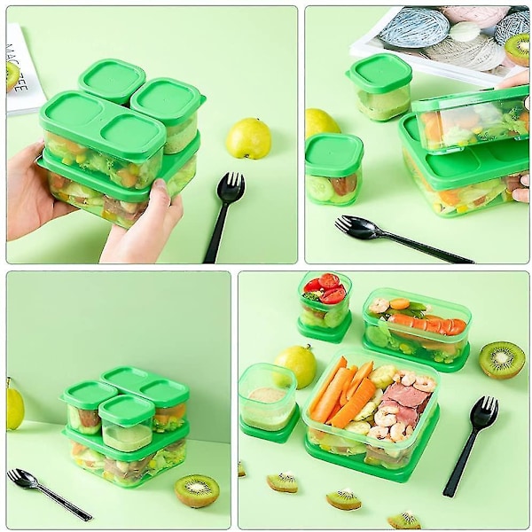 Babyblokker Matlagringsplastbeholdere Fryser Små Plastbeholdere Med Lopp Snacksbeholdere Transparent Bento Bokser For Småbarn Barn