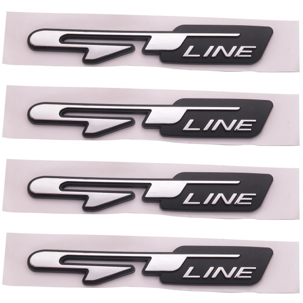 4x Cool 3d Car Style Sticker Gt Line Letters Sticker For Rear Trunk Fender Car Doors Stickers Gt Li