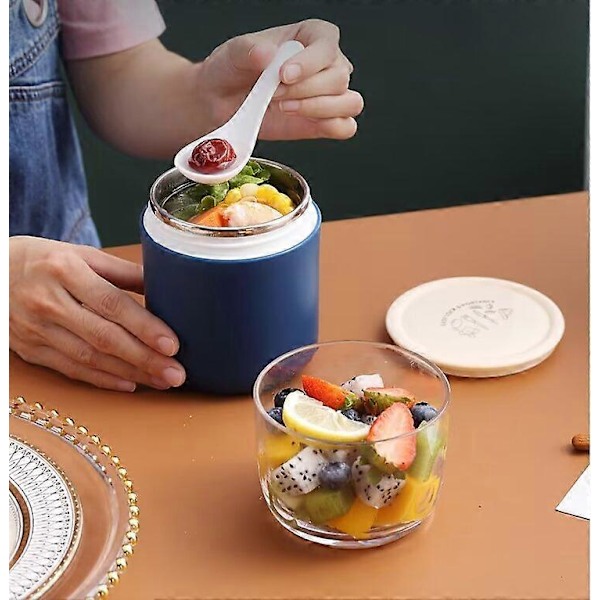 Yoghurt parfait kopp med lokk, frokostskål i plast med havregryn