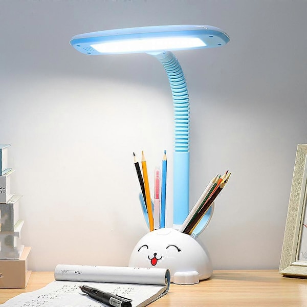 Børne Skrivebordslampe, Dæmpbar Skrivebordslampe til Piger med Eksklusivt Tegneserie-look, Sød Natlampe til Børneværelse, LED Bærbar Læselampe til Børn, Unik