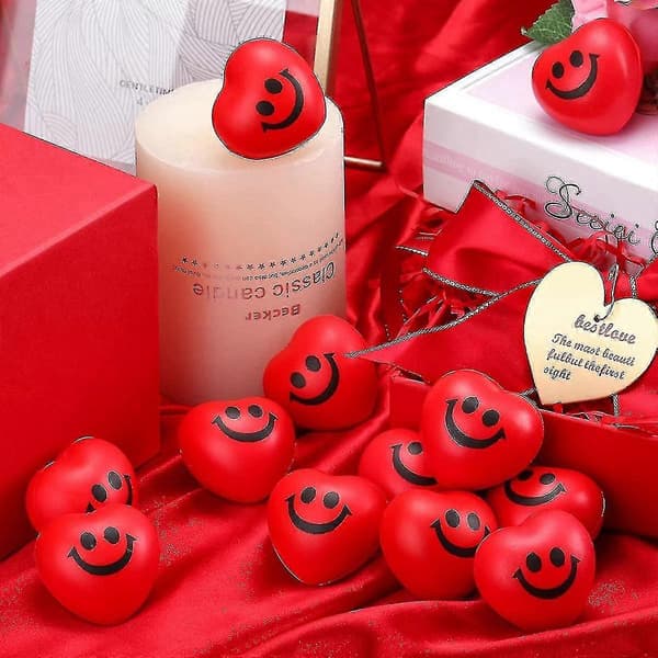 36 stk. Valentinsdag Hjerte Stressbolde Stressbolde Hjerte Smilende Ansigt Stressbolde Til Valentinsdag P
