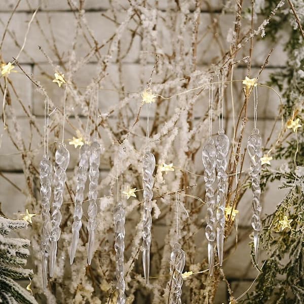 12 stk Juleis-pynt til juletre, bryllup, nyttårsfest, dekorasjon til arrangementer
