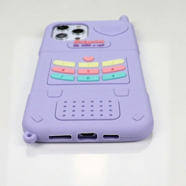 KATEA iPhone 12 Pro Max Skal, 3D Cartoon Söt Retro Hjärta Klassisk Mobiltelefonformad Skal, Barn Kvinnor Flickor Mjuk Silikon Gummiskydd