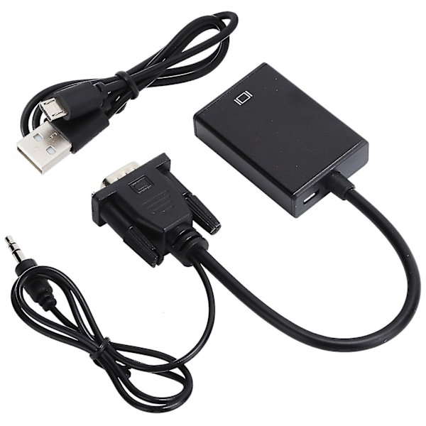 VGA - HD Multimedia Interface -sovitinkaapeli o-kaapelilla 1080P VGA-muunnin
