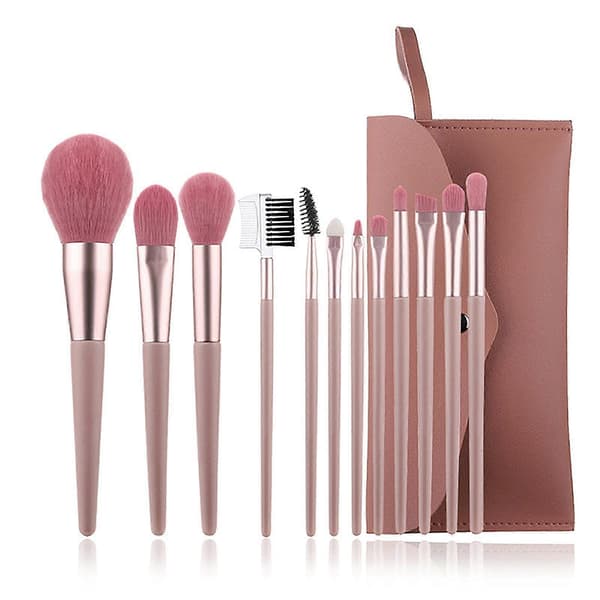 12 Makeup Børster Skønhedsværktøj Foundation Børste Bærbart Makeup Makeup Børstesæt