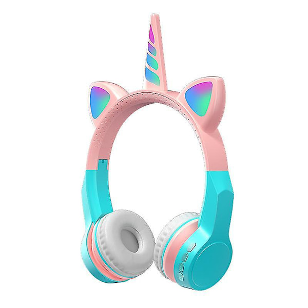 Bluetooth-hörlurar för barn, trådlösa on-ear-hörlurar för barn med mikrofon, 74/85/94db volymbegränsning, 50 timmars speltid, bluetooth 5.2, rosa hörlurar för Ipad/ta