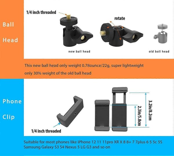 Langt Overliggende Tripod Mount til iPhone Webcam Ring Light, AcserGery Gooseneck Skrivebord