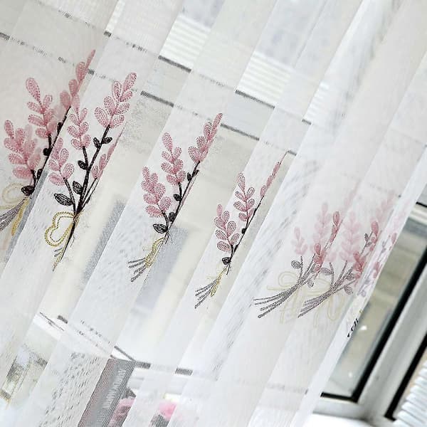 Lett Gardin Tyll Vindusbehandling Voile Drapering Kappe 1 Panel Stoff
