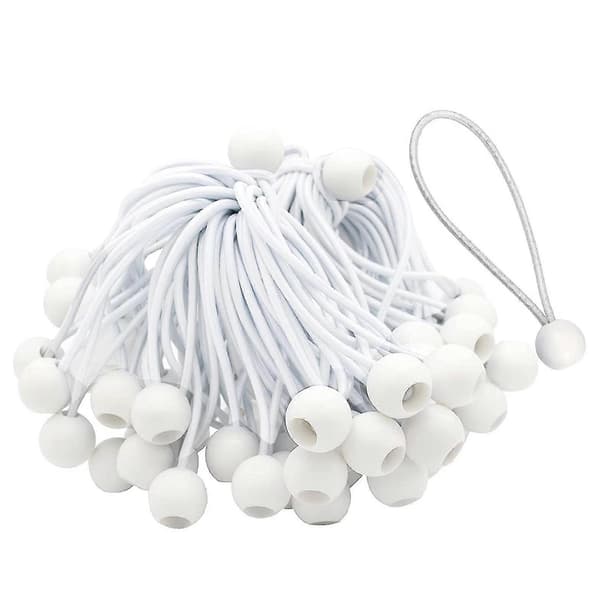 Elastiksnor med kugler - 50 stk. elastiske stropper til telte, pavilloner, bannere, flagstang