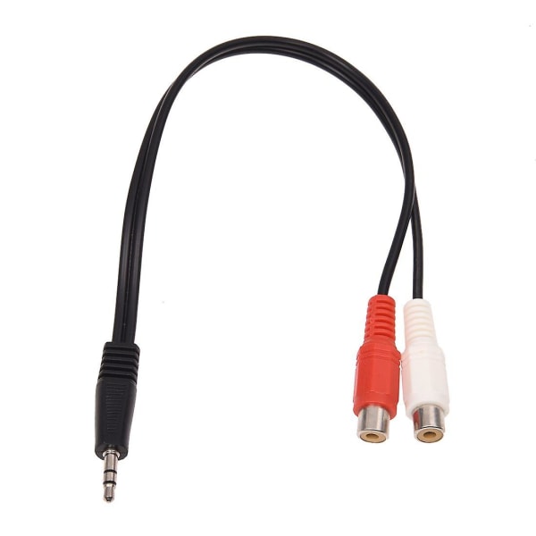 3,5 mm Stereo Adapter Hodetelefonkontakt Til 2 RCA-kontakter Lydkabel, 3,5 mm Hann Til 2x RCA Hunn