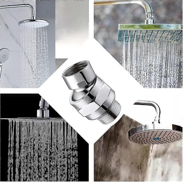 Brusehoved Drejeled Adapter Bruseforbindelse Kugleled Justerbar Brusearmsforbindelse Til Brusehoved (1 stk, Sølv) -aya