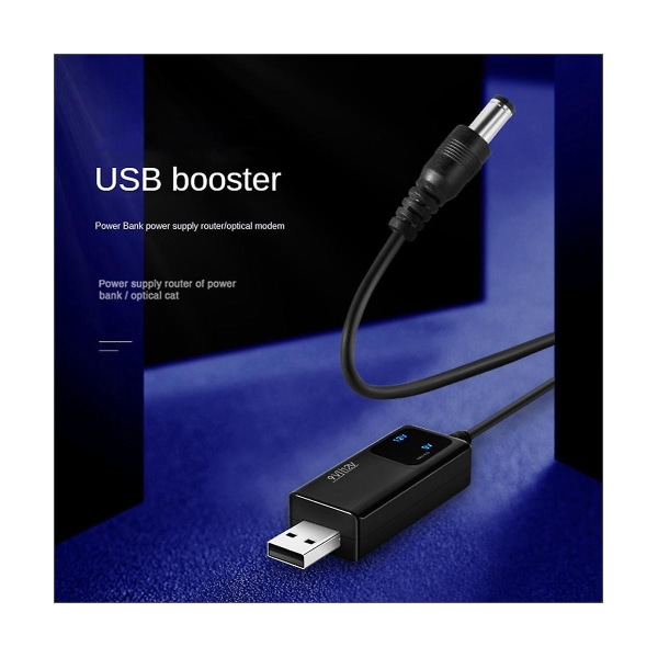 USB Boost Converter USB Step-Up Converter Kabel DC 5V til 9V 12V 3,5X1,35Mm kobling for strømomformer,1 Støtte 1