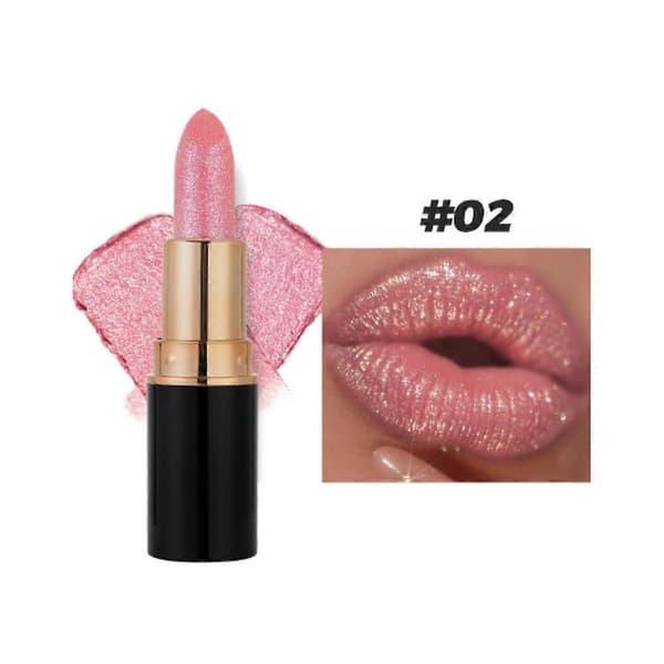 Diamant Glitter Leppestift, Diamant Lipgloss Glitter Leppestift Vanntett, Skinnende