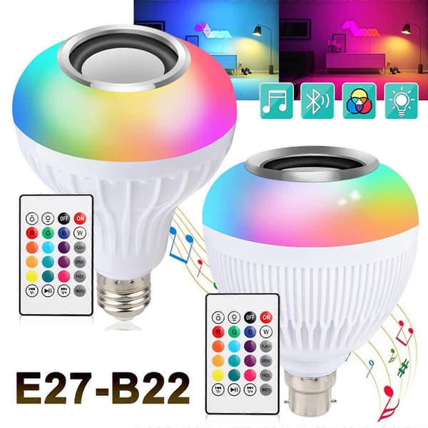 E27 Rgb Trådløs Bluetooth Led Lyspære Fjernkontroll Smart Lys 2025