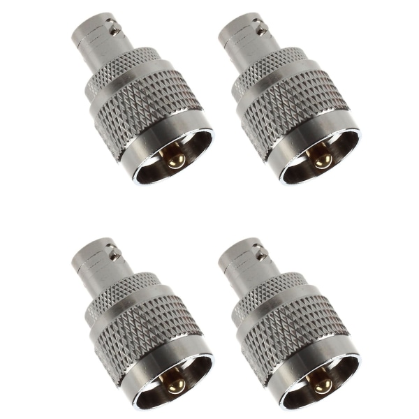 4 stk RF Koaksial Koaks Adapter BNC Hunn til UHF Hane PL259