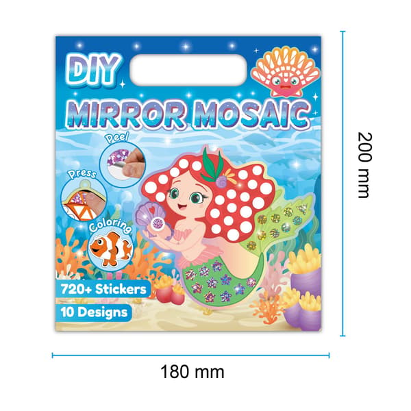 Mosaik Ocean Tema Sæt til Børns DIY Spejl Glitter Farvelægning og Indsætnings Kunstværk B