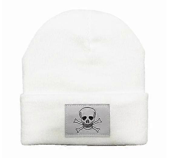 Skelett Dödskalle Mössa Halloween Vintermössa Herr Dam Uppvikt Mössa
