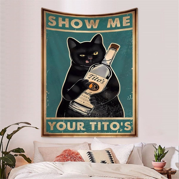 Funny Your Black Cats Juliste Mies Luolakyltti Vintage Baarikyltti Baari Seinäkoristelu 95 X 75cm