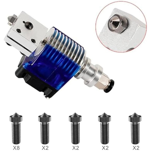 16 stk. dysekit i hardt stål for Volcano Hotend for Vyper, Plus, Max, Genius, X1/2