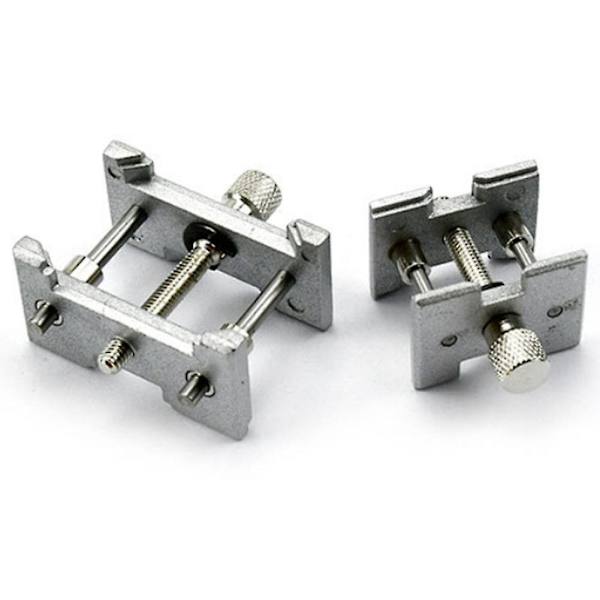 2-pack Metalliskt Urverksshållare med Fast Bas Multifunktion för Urmakare Urklämma Klockor Reparation
