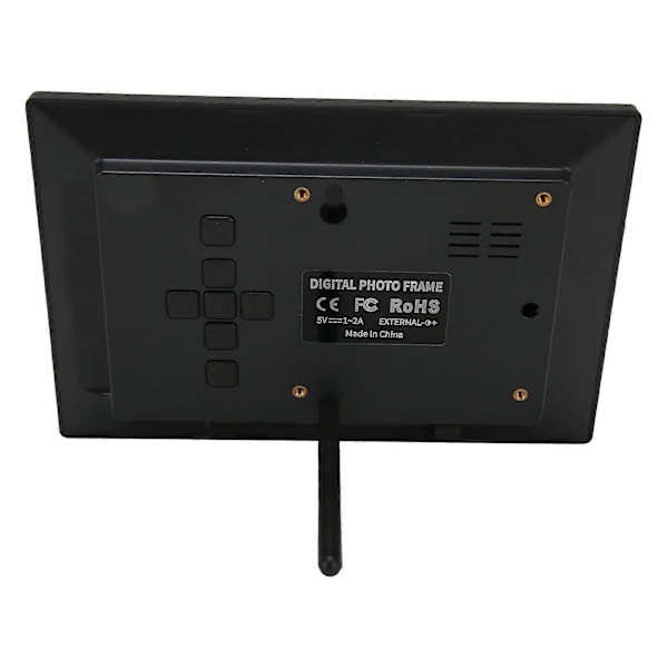 7 Tommers Digital Fotoramme HD 1080P Digital Bilderamme Fotoalbum med Klokke og Kalenderfunksjon 100?240V EU Plugg