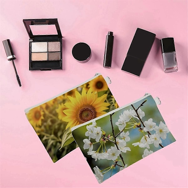30 stk. Sublimations Blanko Makeup Tasker Bulk, Hvid Lærredstaske