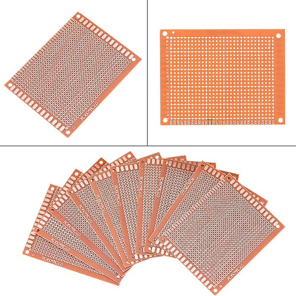 DIY Prototyping PCB Universell Kretskort - 10st, Enkelsidig, 7x9cm