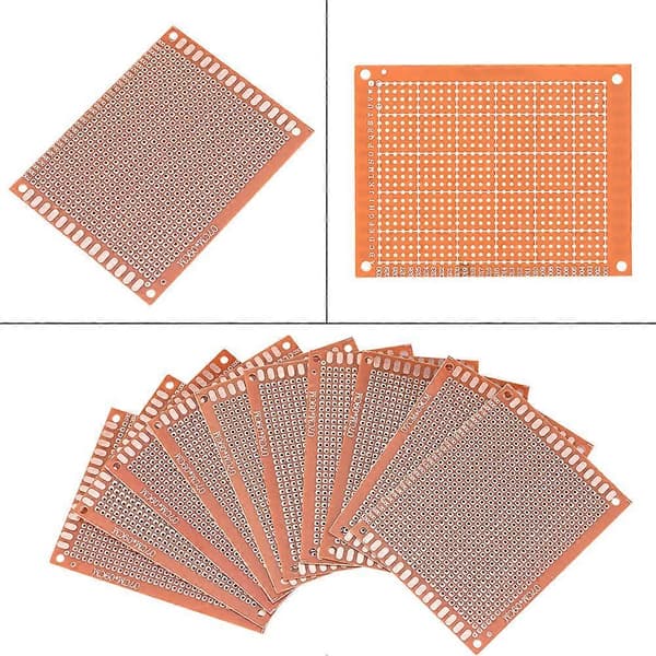DIY Prototyping PCB Universelt Kretskort - 10 stk, Enkeltsidig, 7x9cm