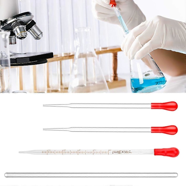 Glasmätsylindrar Set, Premium Borosilikatcylindrar Kit Med 3 Pipetter + 2 Borstar