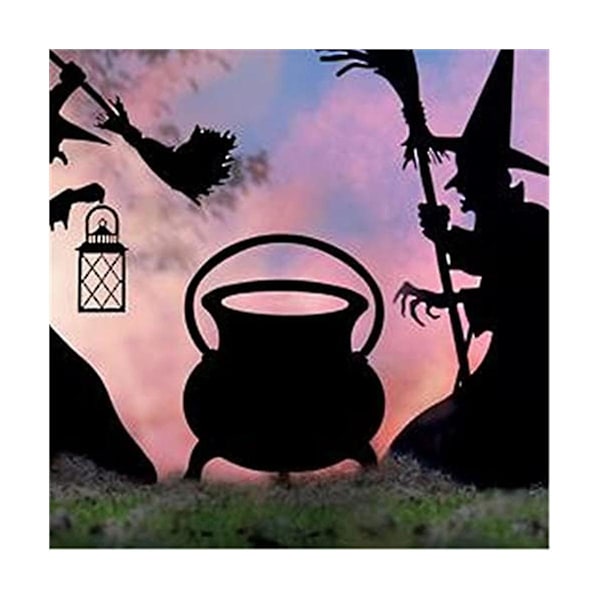 Halloween Hekse Silhuett, Smijern Hekse Svart Kjele Svarte Hage Skilt Skummel Familie Hjem
