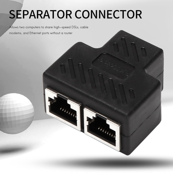 2-ports RJ45 Splitter Adapter LAN Nettverk Ethernet Forlenger Kontakt Plugg Pakke 1 stk