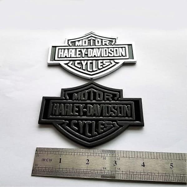 2x OEM Harley Davidson Polttoainesäiliön Kromi Embleemit - 3D Logo Korvaavat Merkit