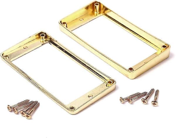 2 st Böjd Botten Humbucker Pickup Ring Set för Gitarrtillbehör, Guld