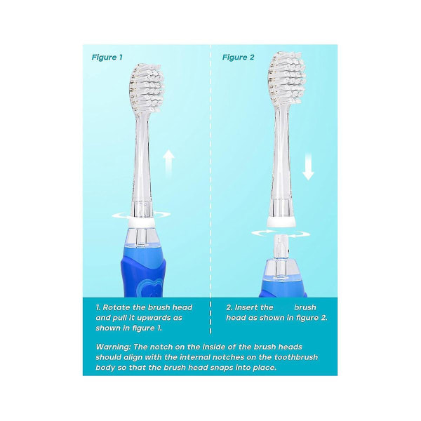 12-pack Sonic Elektrisk Tandborste för Barn, Batteridriven, Vattentät IPX7, Utbytbara Borst