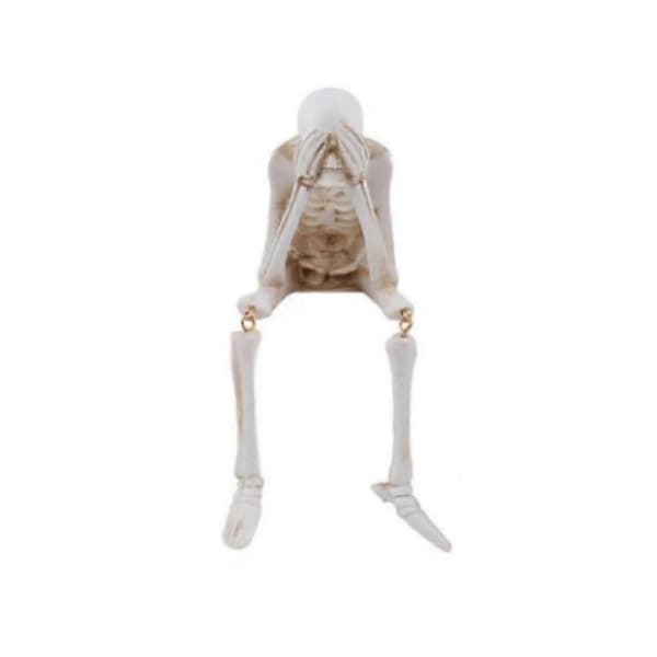Halloween Pejs Simulation Kraniet Kombination, Horror Skelet Statuer Resin B