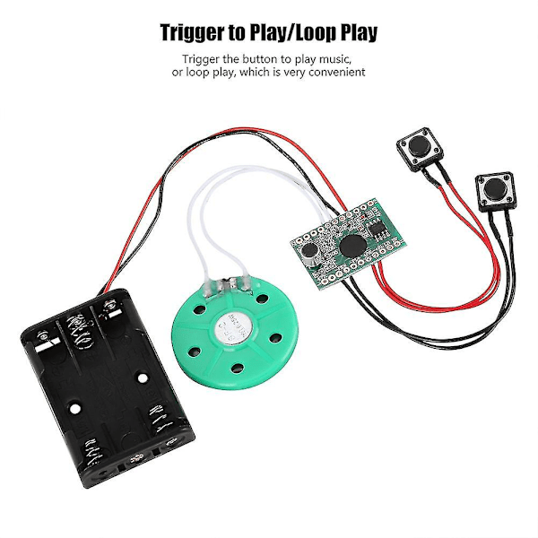 DIY Stemmekortmodul - 60 sekunders opptak og avspilling, 10CM kabelforlengelse