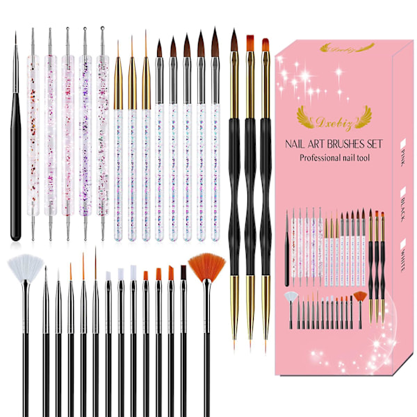 31st Nagelkonst Penslar Liner Prickning Ritning Striping Nagel Målningspensel Set för Salong Hemanvändning