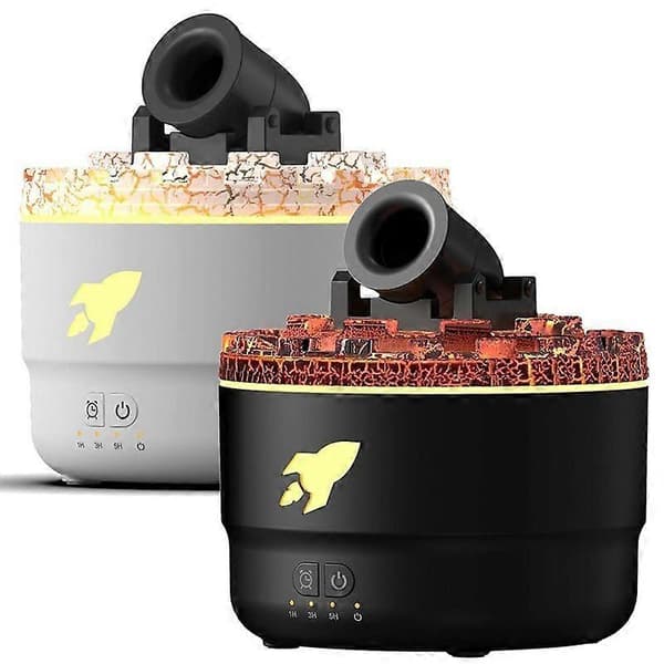 2 STK Mini Kanon Luftfukter Aroma Diffuser med 2 Moduser 7 Farger LED Timer og Justerbare Innstillinger Tårn Luftfukter A