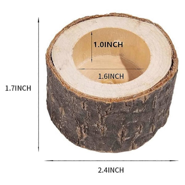 9-pack Trä Tealight Ljusstakar, Votiv Tea Light Holder M Storlek Inre Hål Rustik Bröllopsdekoration