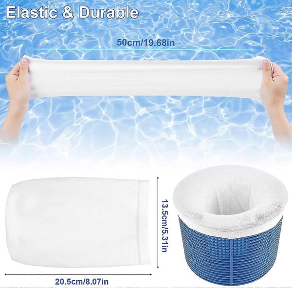 20 stk. Pool Skimmer Sokker, Genanvendelige og Super Elastiske Skimmer Sokker